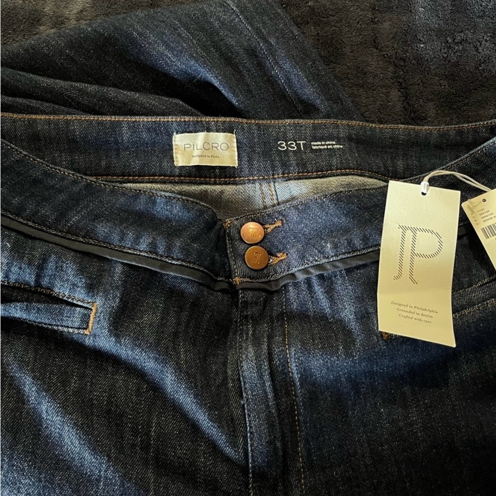 Anthropologie Pilcro Wide-Leg Dark Blue Jeans - Picture 7 of 7
